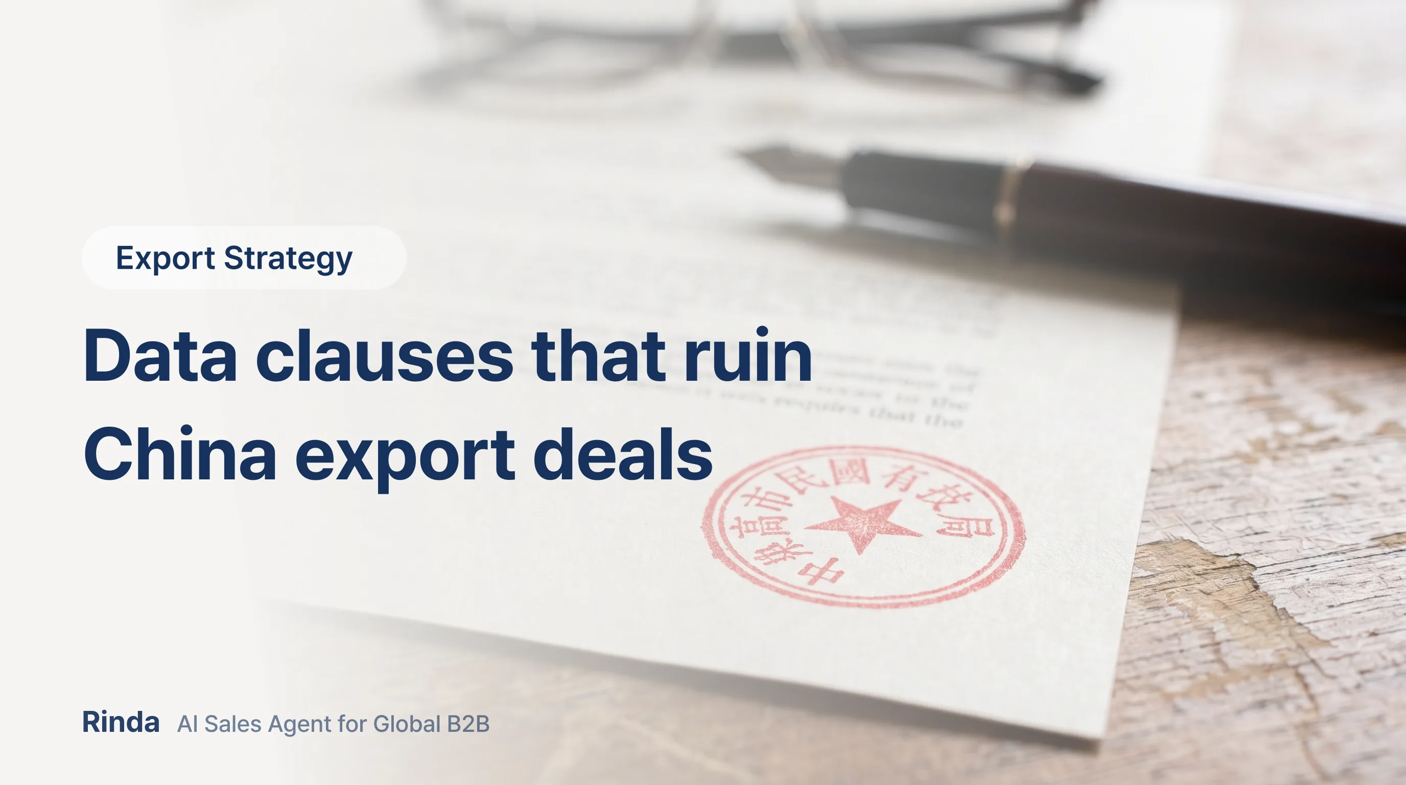 Data clauses that ruin China export deals