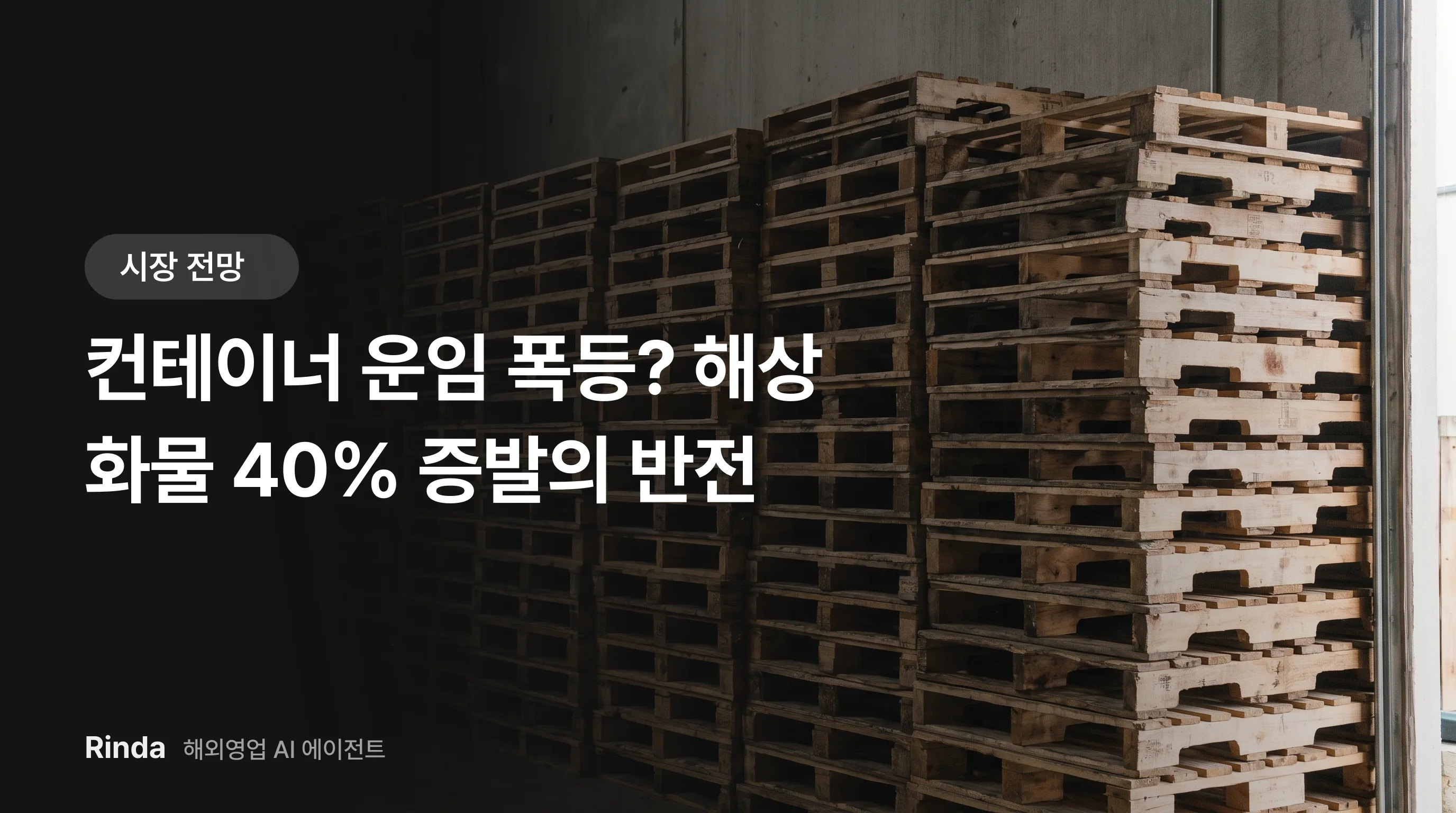 컨테이너 운임 폭등? 해상 화물 40% 증발의 반전