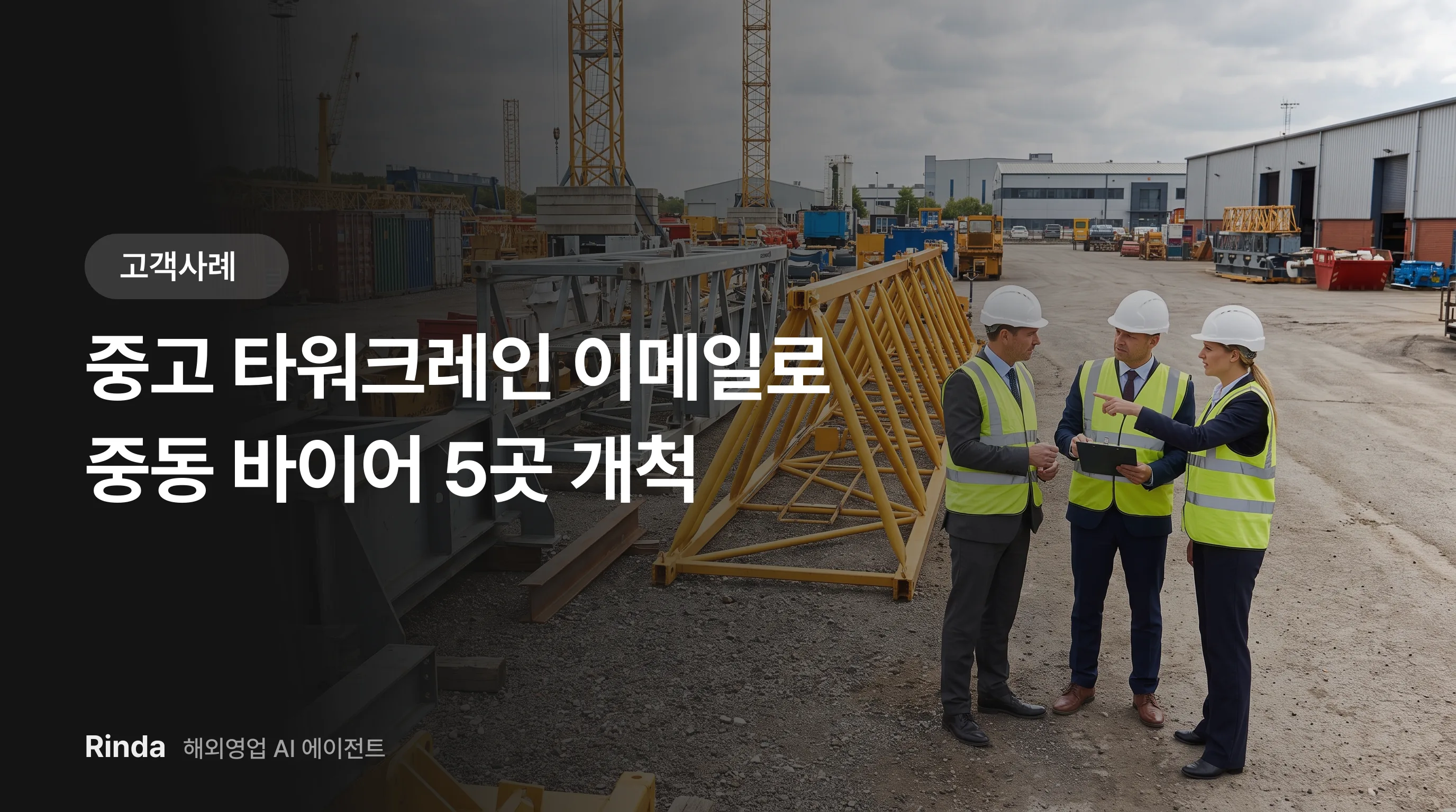 중고 타워크레인 이메일로 중동 바이어 5곳 개척