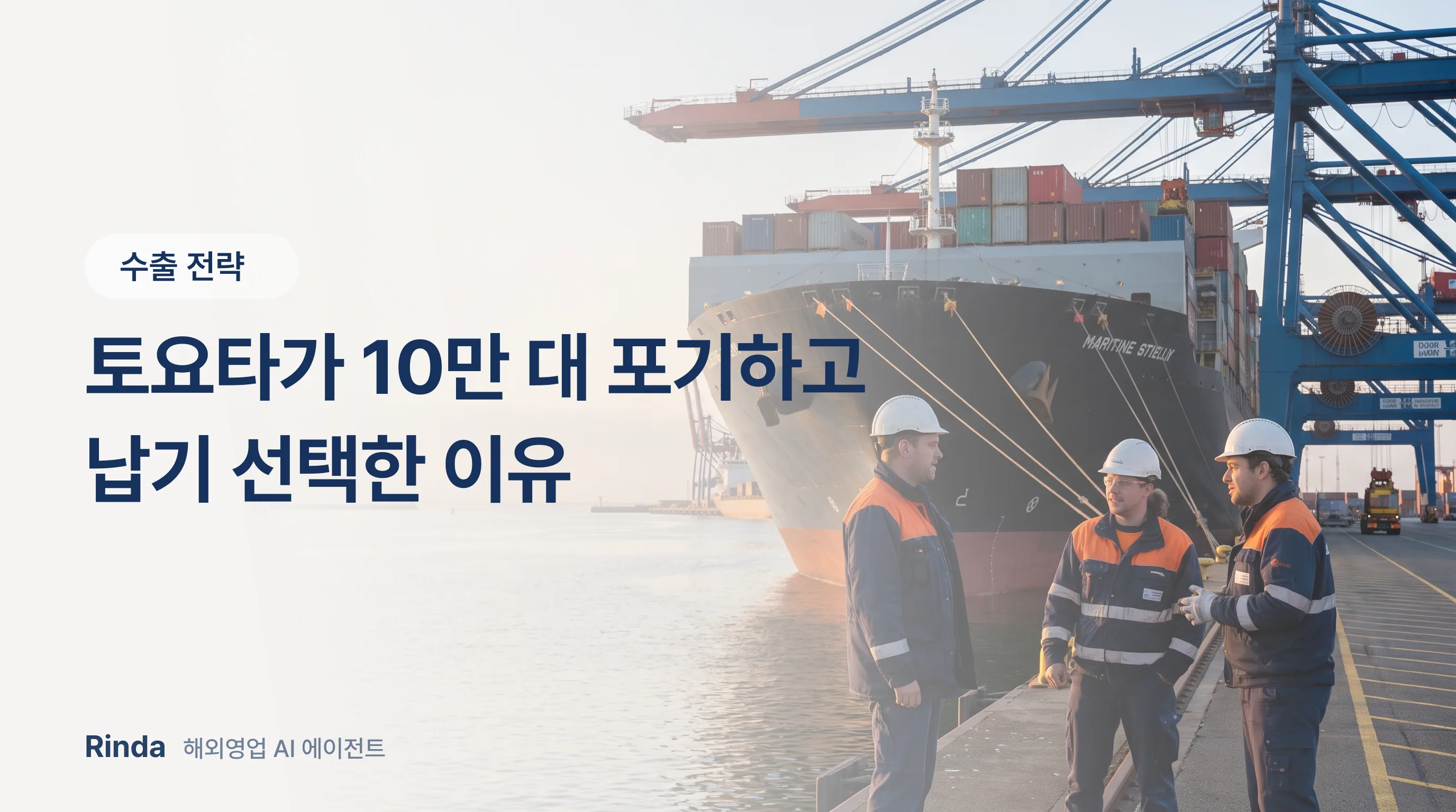 토요타가 10만 대 포기하고 납기 선택한 이유