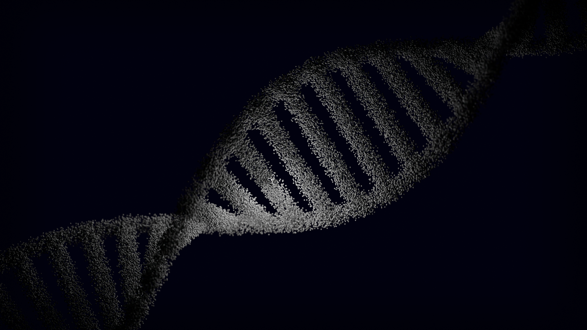 Close-up of a digital tablet displaying DNA sequences alongside clean lines of Python and Rust code, warm wooden desk environment